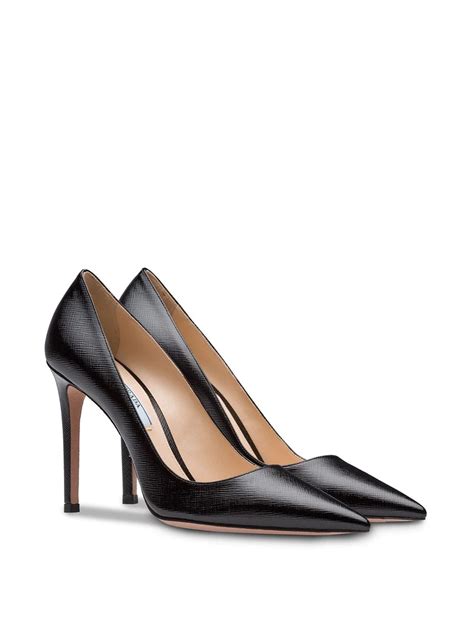 prada saffiano pointed pump|Ivory Patent Saffiano Leather Pumps .